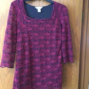 Christopher and Banks Red and Black Dressy Top